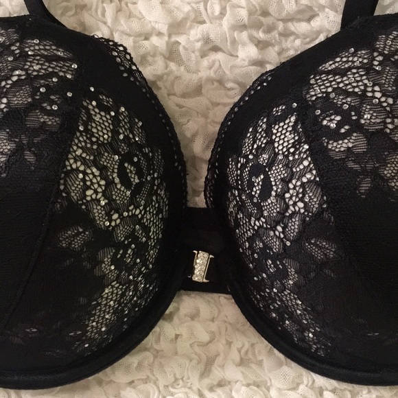 Beyond Sexy Black Lace & Rhinestones Bra - Picture 2 of 10